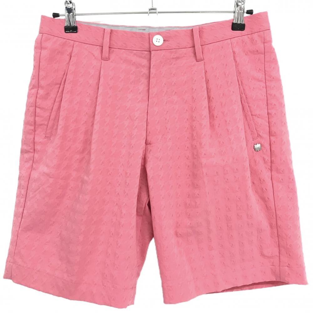 【超美品】セントアンドリュース ハーフパンツ ピンク 千鳥格子柄ジャガード EXストレッチ メンズ M ゴルフウェア 2025年モデル St ANDREWS