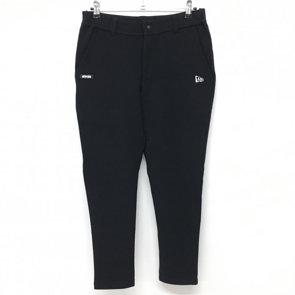 【美品】ニューエラ パンツ 黒 スウェット地 ロゴプリント ストレッチ メンズ LARGE ゴルフウェア New Era