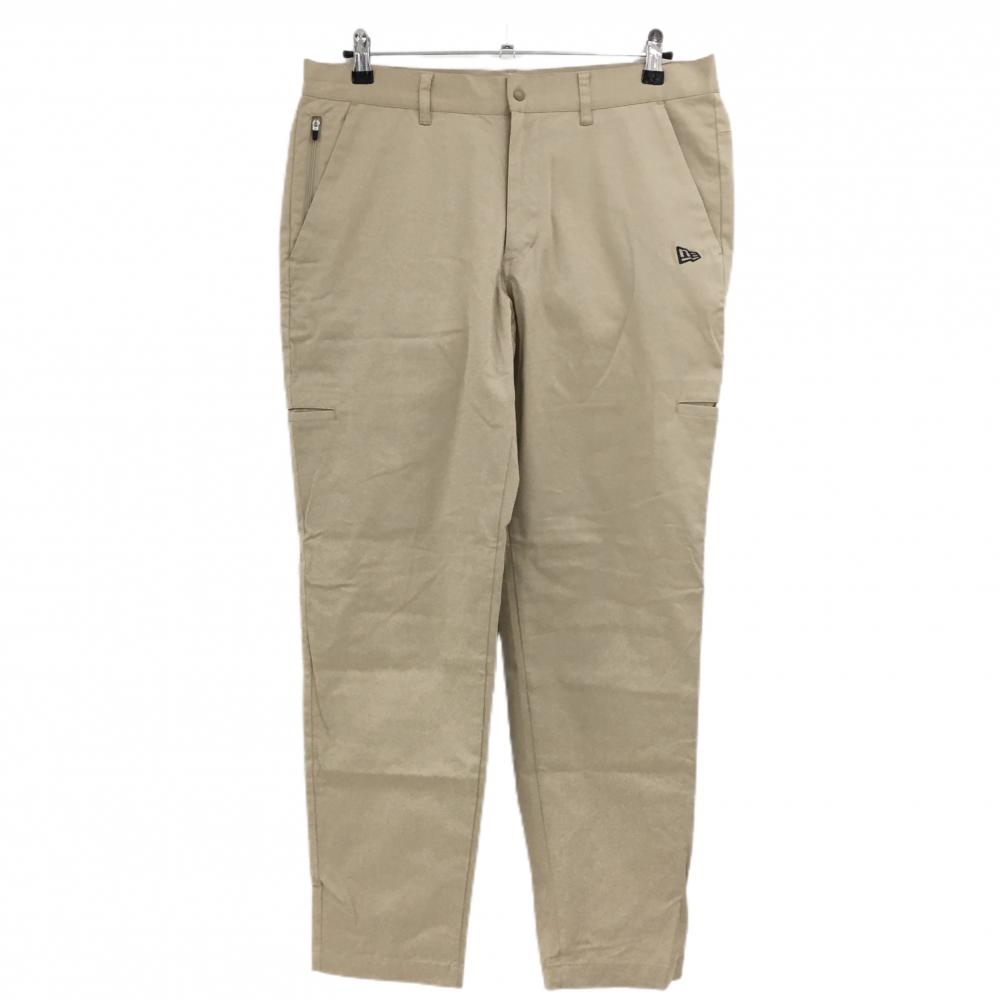 【超美品】ニューエラ パンツ ベージュ ロゴ刺しゅう 複数ポケット メンズ X LARGE ゴルフウェア New Era
