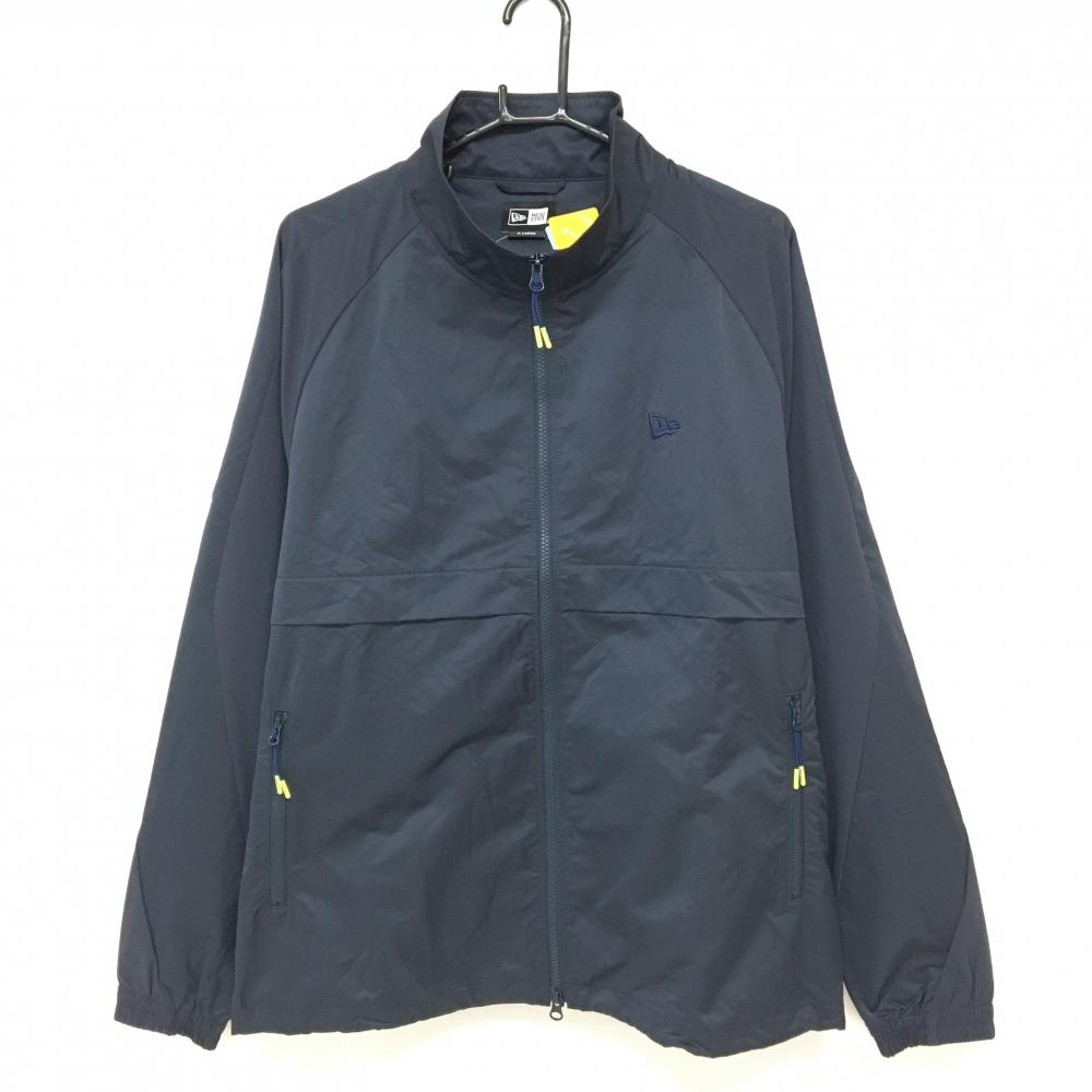 【新品】ニューエラ ジャケット ネイビー系 後ろロゴ ダブルジップ 撥水 ストレッチ メンズ XLARGE ゴルフウェア New Era