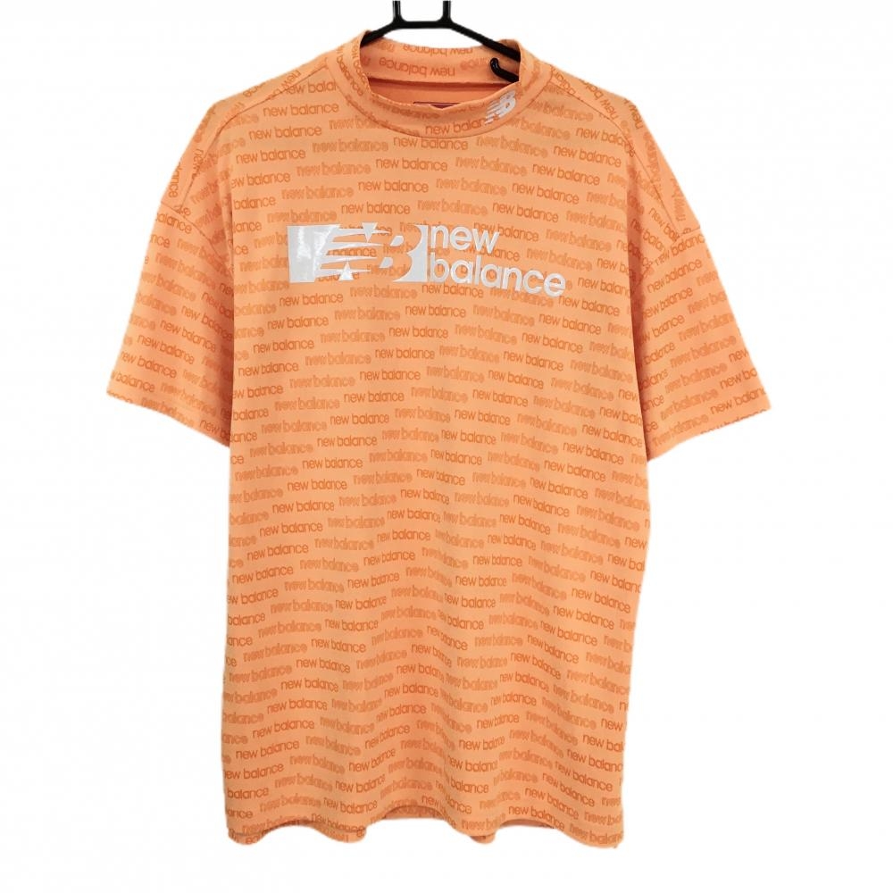 【超美品】ニューバランスゴルフ 半袖ハイネックシャツ オレンジ メンズ 7(2XL) ゴルフウェア 2024年モデル 大きいサイズ New Balance