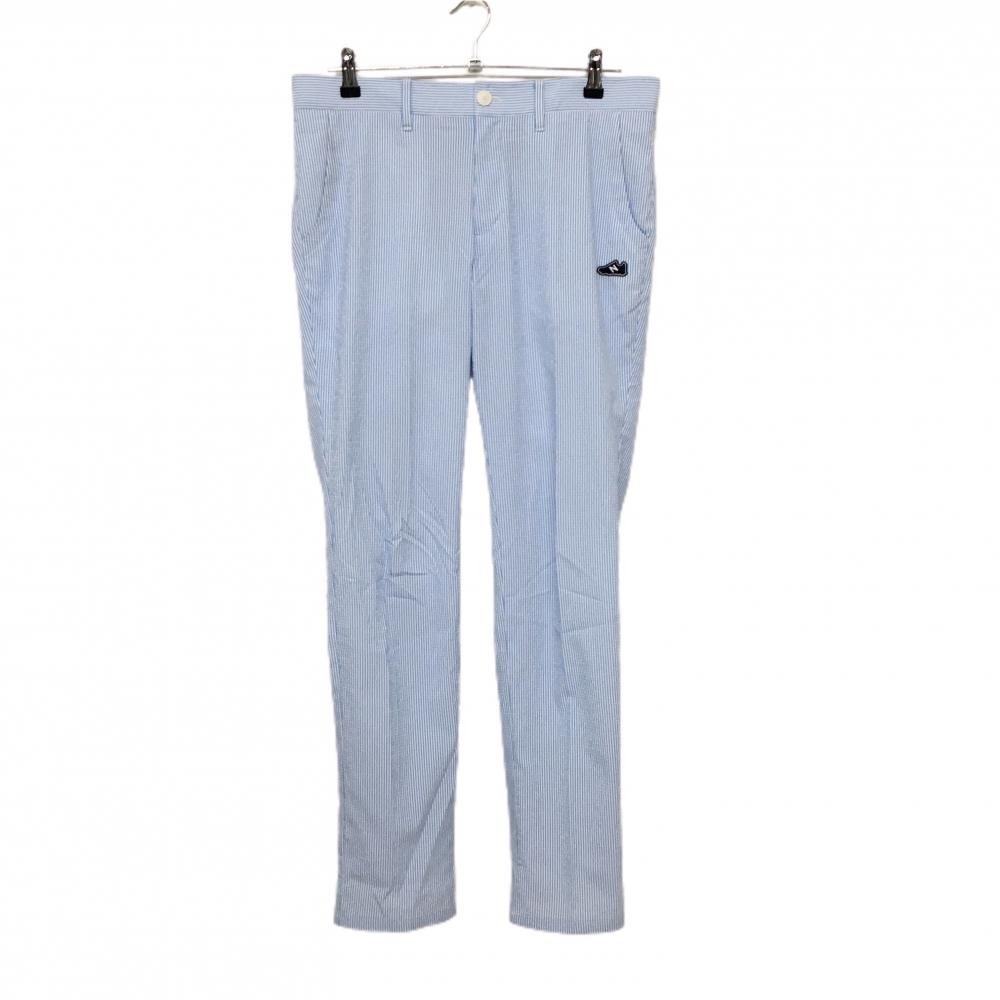 ニューバランスゴルフ パンツ ライトブルー×白 ストライプ サッカー生地  メンズ 5 ゴルフウェア New Balance