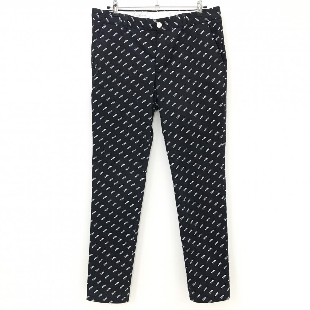 ニューバランスゴルフ パンツ 黒×白 英字総柄 後ろシリコンワッペン メンズ 6(XL) ゴルフウェア New Balance