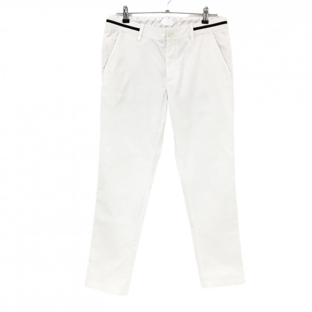 【美品】ニューバランスゴルフ パンツ 白×黒 ウエストライン ティー装着可  メンズ 5(L) ゴルフウェア New Balance