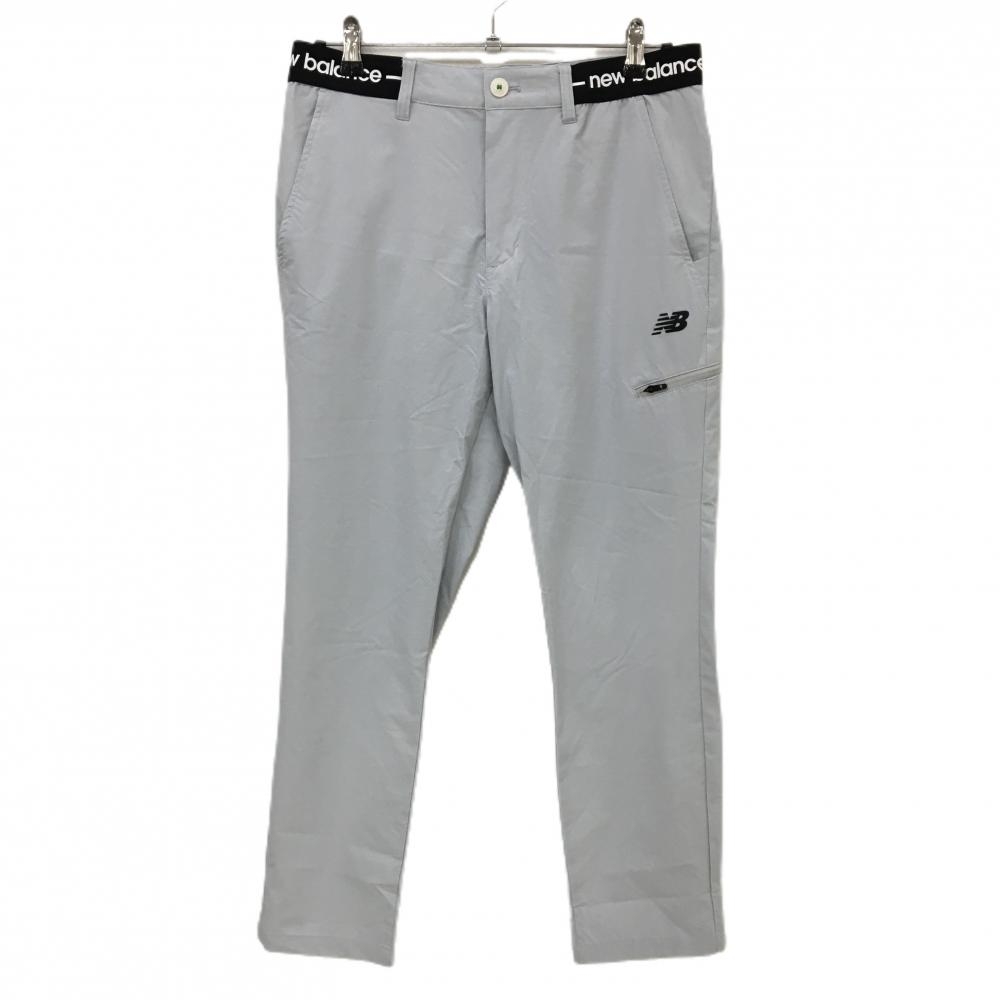 【超美品】ニューバランスゴルフ パンツ ライトグレー ウエストロゴ ストレッチ メンズ 4(M) ゴルフウェア 2025年モデル New Balance