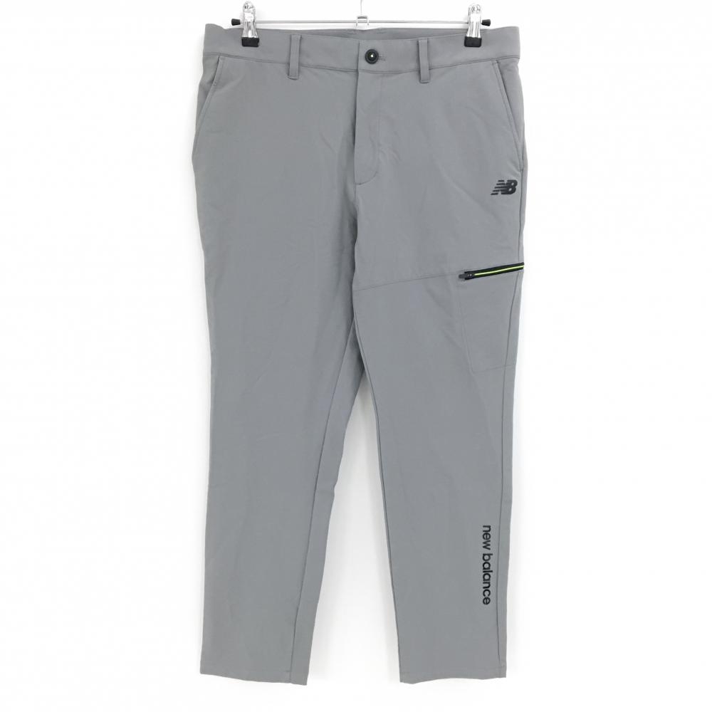 【美品】ニューバランスゴルフ パンツ グレー ストレッチ 裾ロゴ  メンズ 5(L) ゴルフウェア 2024年モデル New Balance