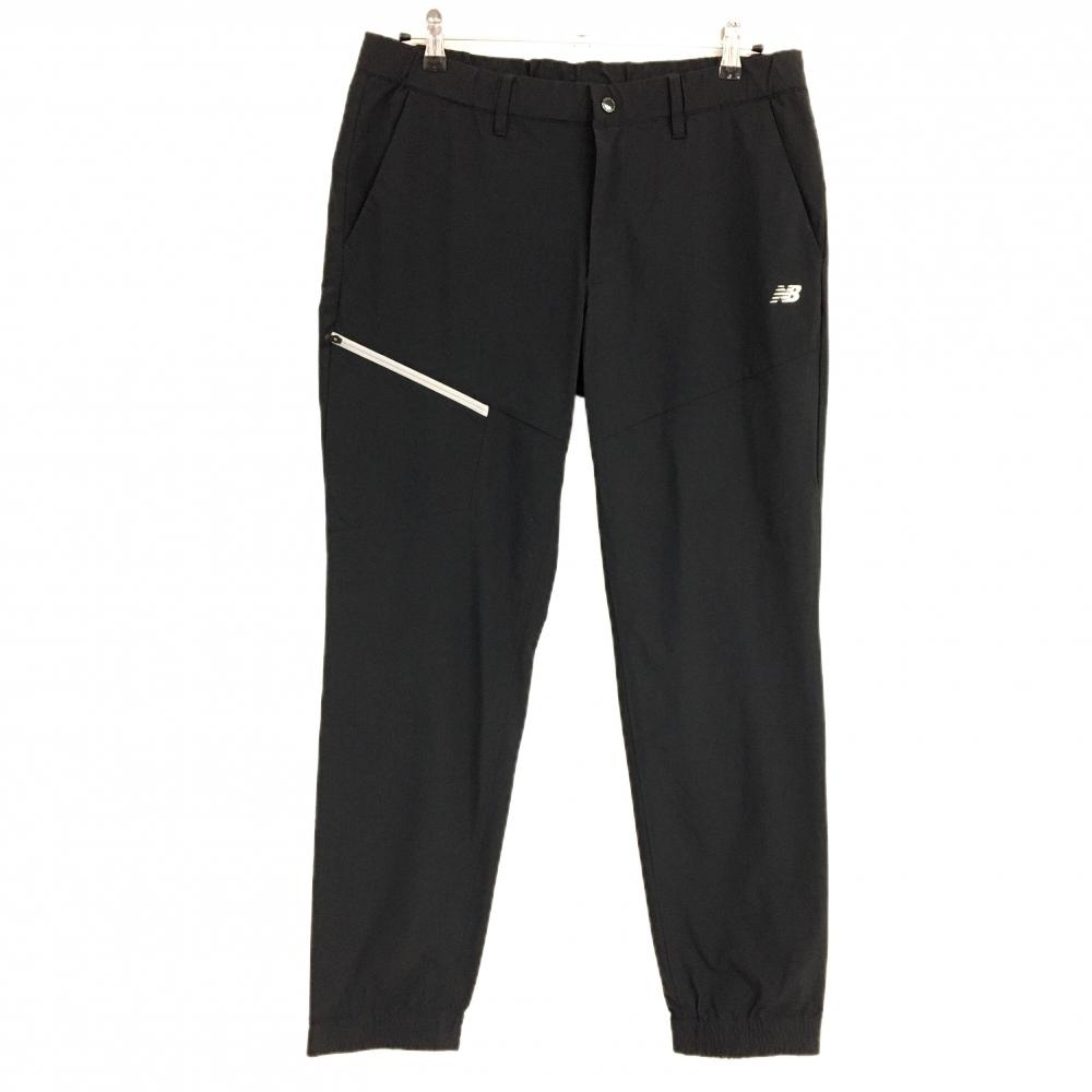 【美品】ニューバランスゴルフ ジョガーパンツ 黒 裾ロゴ ストレッチ メンズ 6(XL) ゴルフウェア New Balance