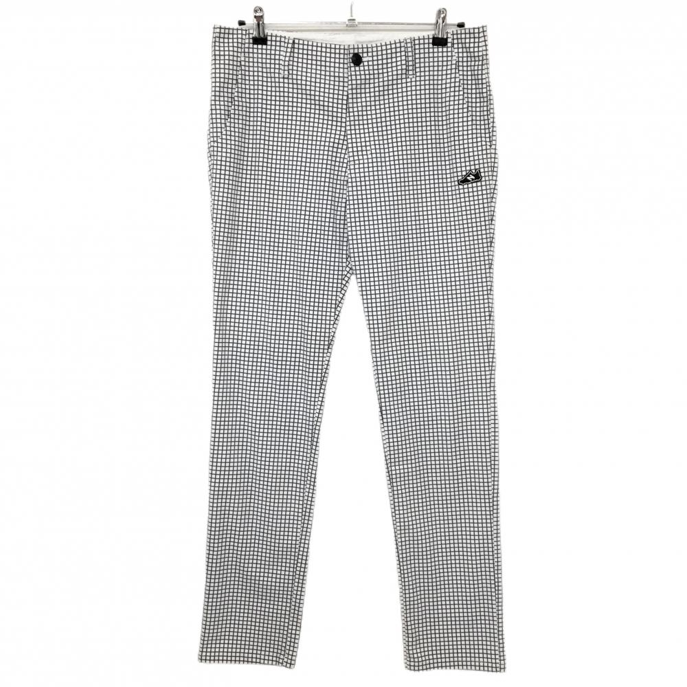 ニューバランスゴルフ パンツ 白×黒系 格子チェック シューズワッペン  メンズ 4(M) ゴルフウェア New Balance