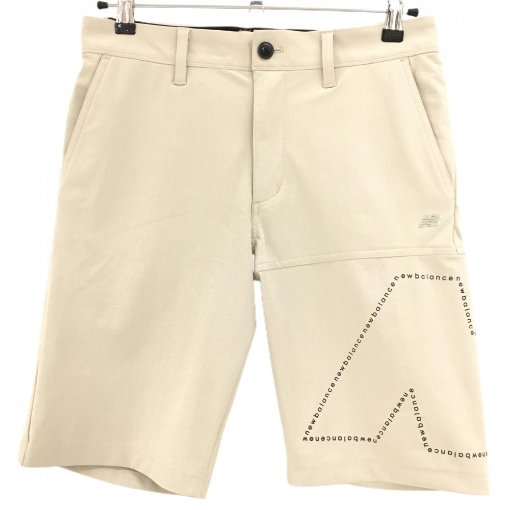 【超美品】ニューバランスゴルフ ハーフパンツ ベージュ×黒 ストレッチ メンズ 3(S) ゴルフウェア 2023年モデル New Balance