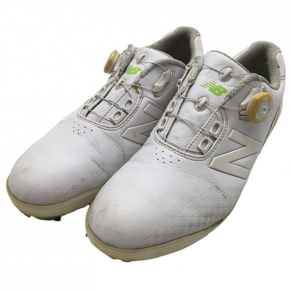 ニューバランス ゴルフシューズ 白 MG1000WT 一部千鳥格子 BOA メンズ 27.0 ゴルフウェア New Balance