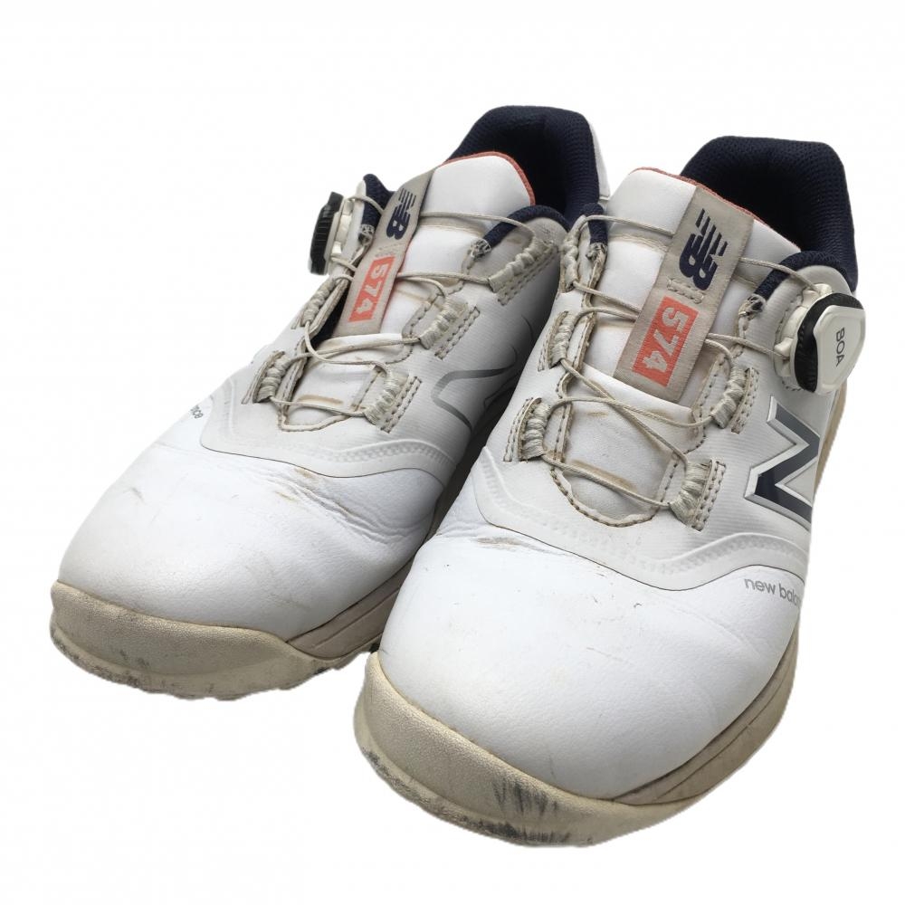 ニューバランスゴルフ ゴルフシューズ 白×ネイビー UGB574W3 ダイヤル式 BOA  メンズ 25.5 ゴルフウェア New Balance