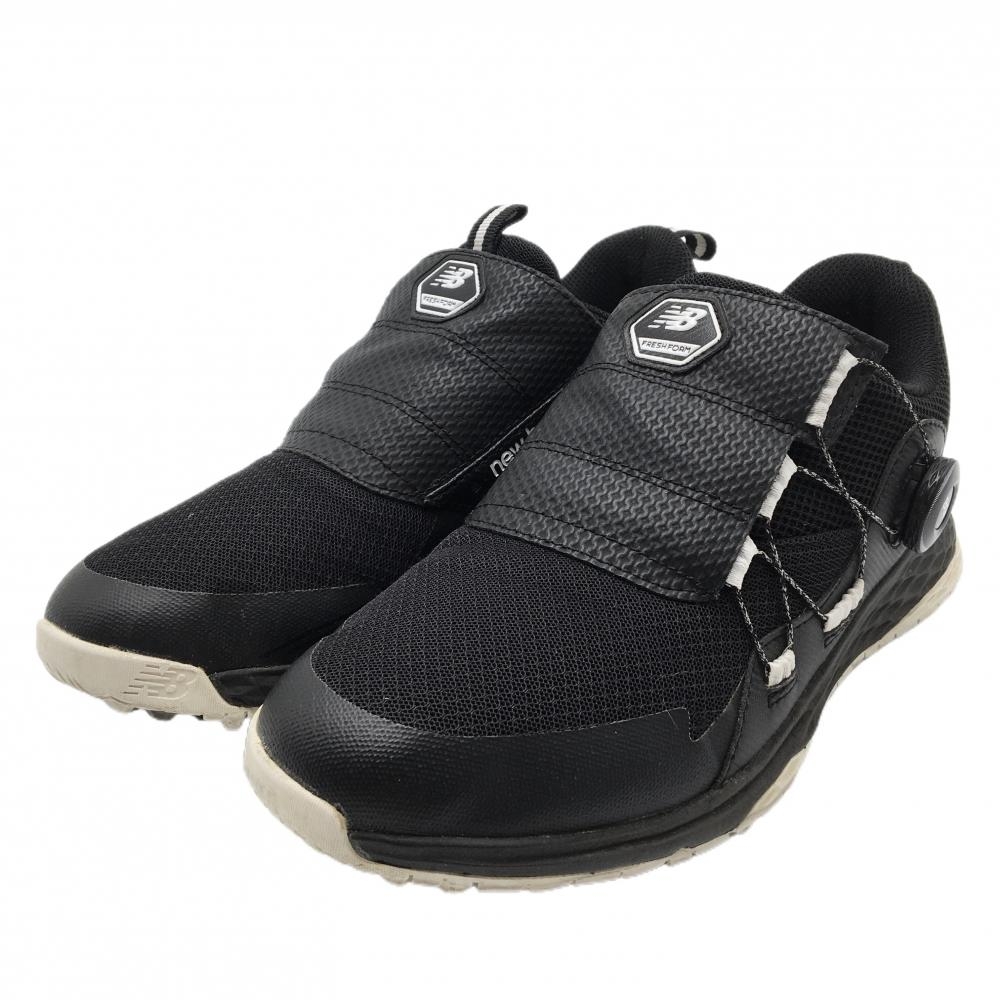 【超美品】ニューバランス ゴルフシューズ 黒×白 MGB4700 スパイクレス ダイヤル式 BOA  メンズ 25.5 ゴルフウェア New Balance