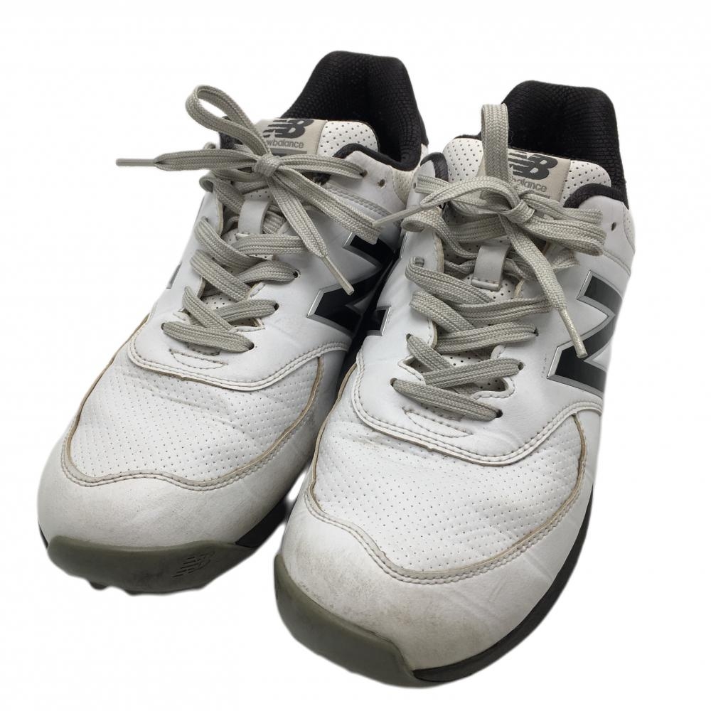 ニューバランス ゴルフシューズ 白×黒 MGS574W2 スパイクレス メンズ 27.5 ゴルフウェア New Balance