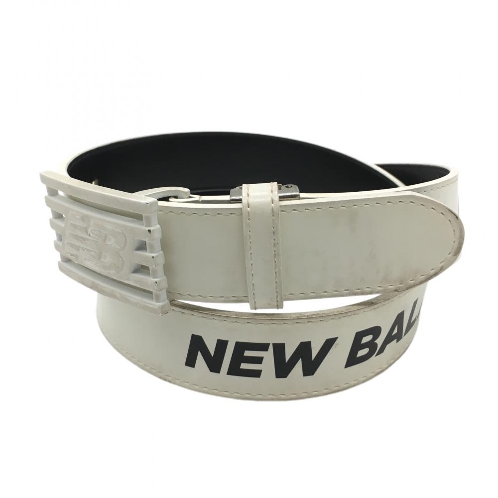 ニューバランス ベルト 白×黒 ロゴ メンズ  ゴルフウェア New Balance