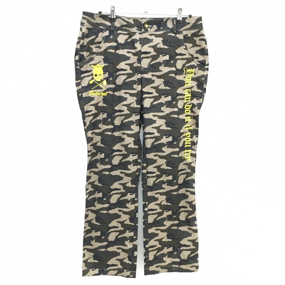 バーディーハント パンツ カーキ×ベージュ カモフラ 迷彩 スカル ストレッチ メンズ 38 ゴルフウェア Birdie hunt