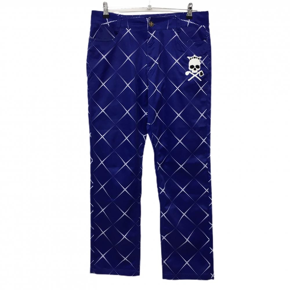 バーディーハント パンツ ネイビー×白 ダイヤ柄 メンズ 32 ゴルフウェア Birdie hunt