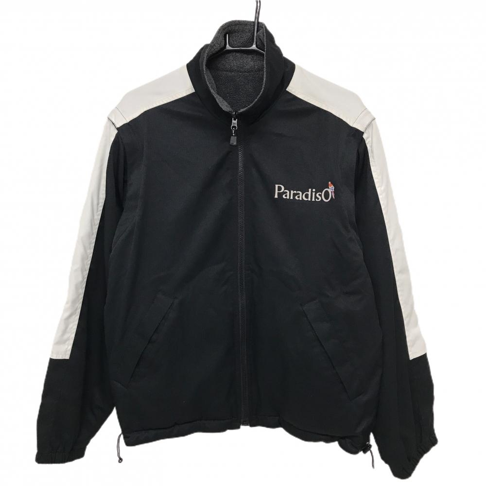 パラディーゾ 4WAYリバーシブルジャケット 黒×白 裏身頃フリース生地 袖着脱可  メンズ M ゴルフウェア Paradiso