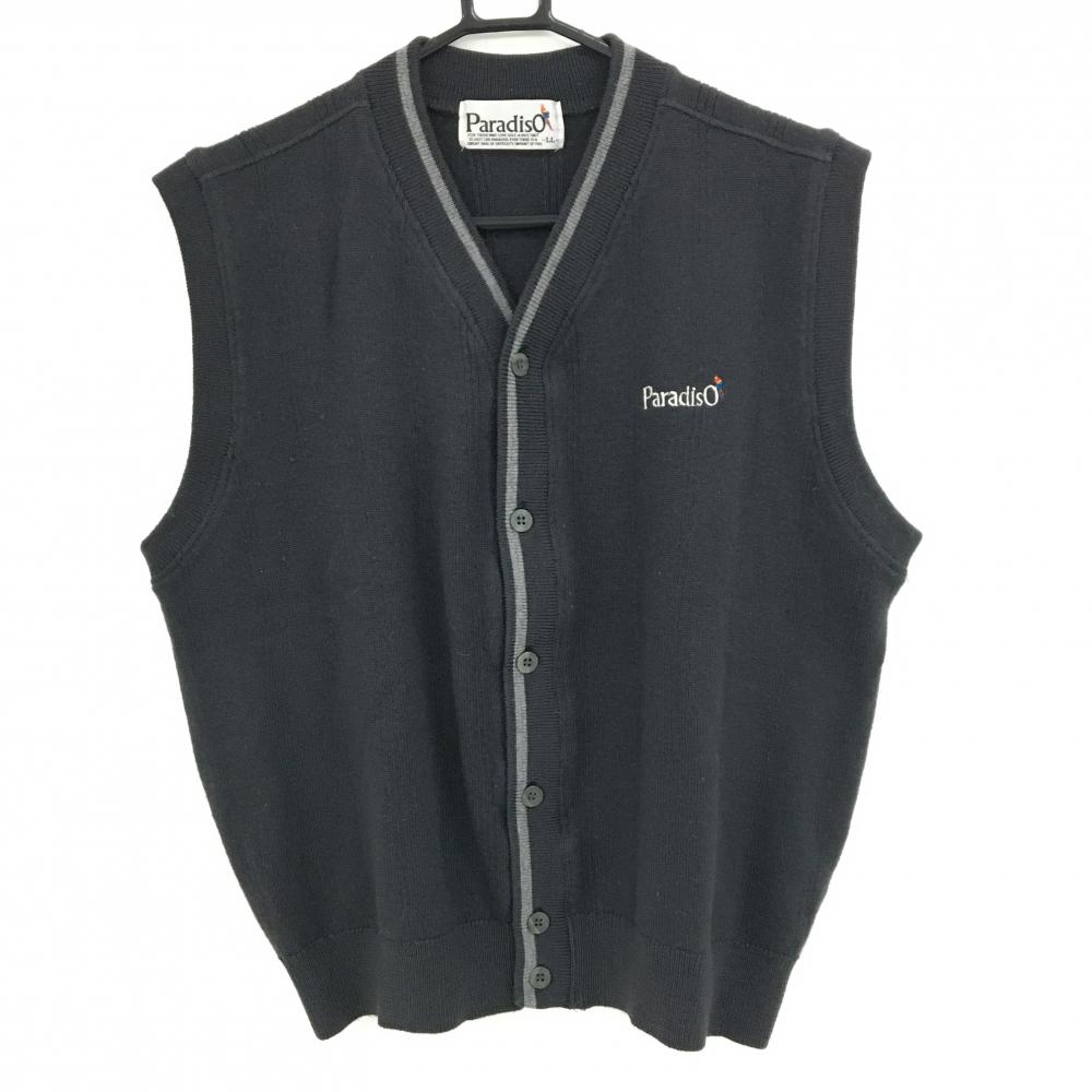 パラディーゾ アウターニットベスト グレー Vネック メンズ LL ゴルフウェア Paradiso