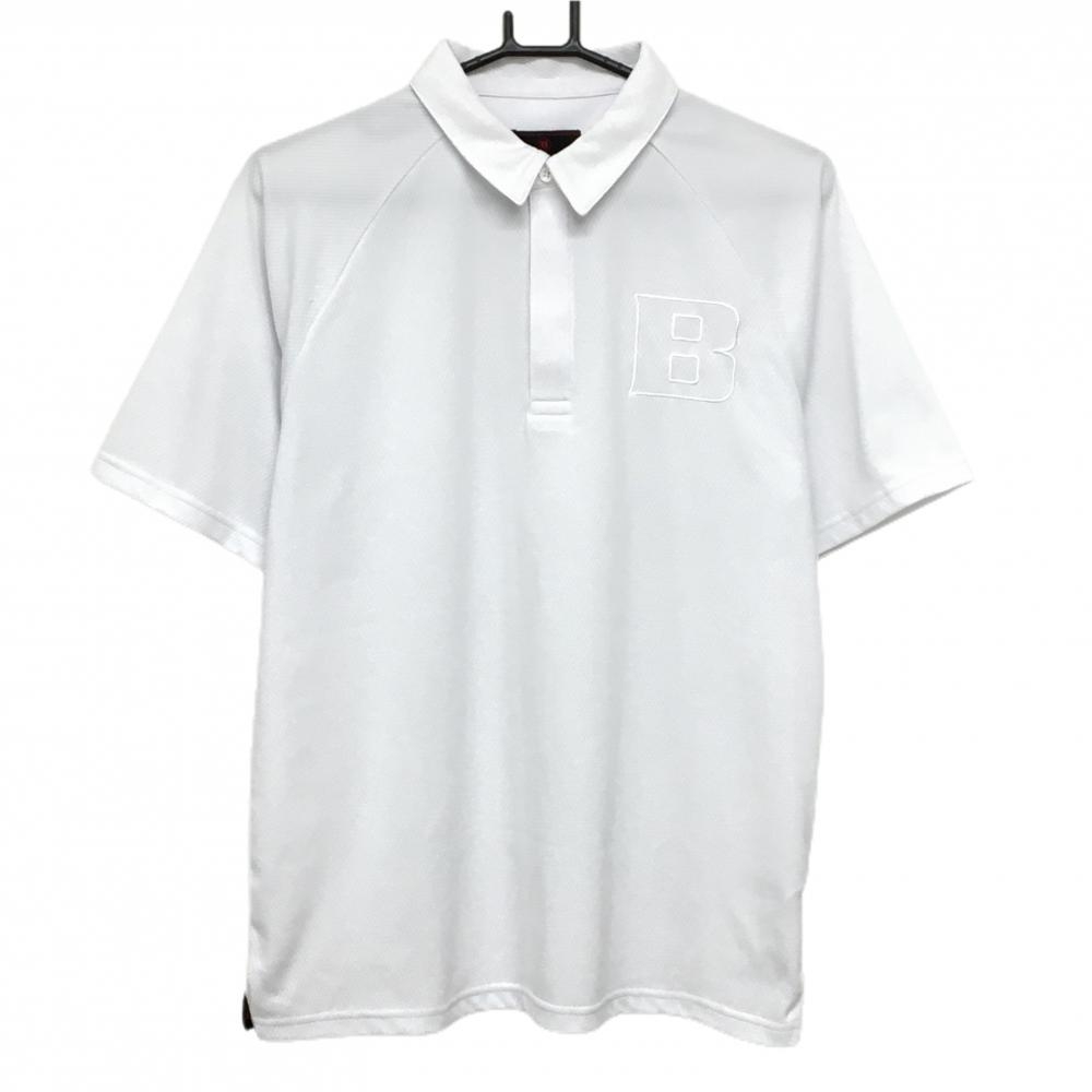 ブリーフィング 半袖ポロシャツ 白 バックロゴ  メンズ M ゴルフウェア 2024年モデル BRIEFING