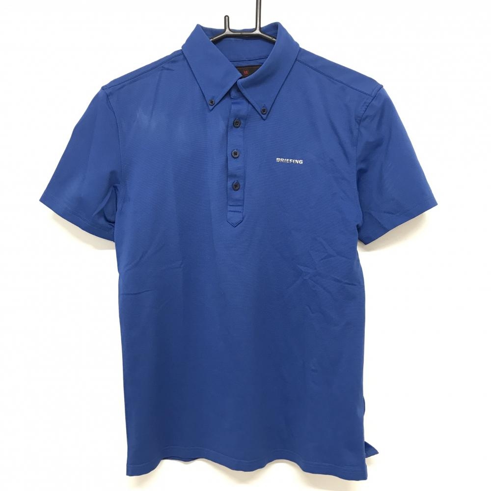 ブリーフィング 半袖ポロシャツ ブルー ボタンダウン メンズ M ゴルフウェア BRIEFING