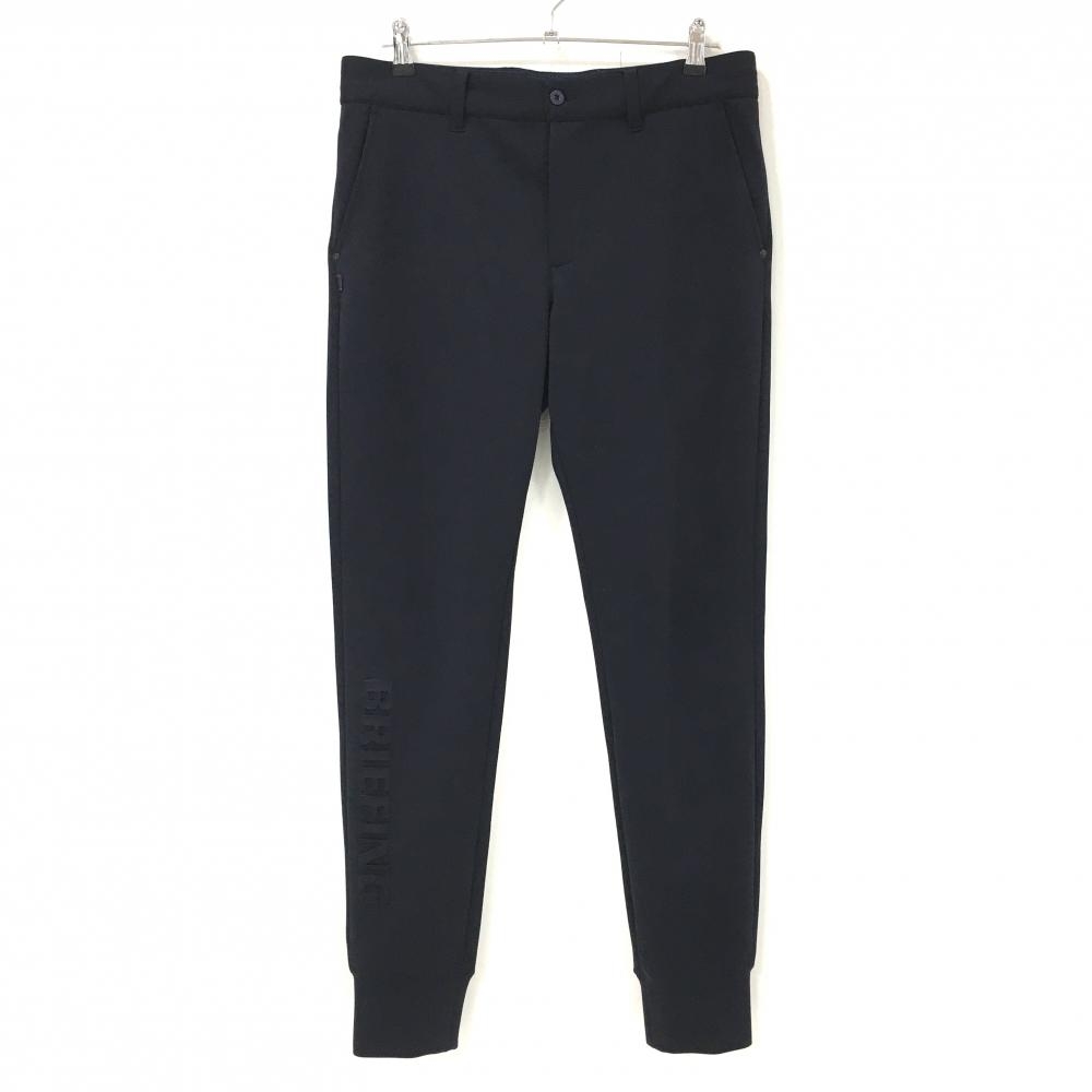 【美品】ブリーフィング ジョガーパンツ 黒 裾立体ロゴ ストレッチ メンズ L ゴルフウェア BRIEFING