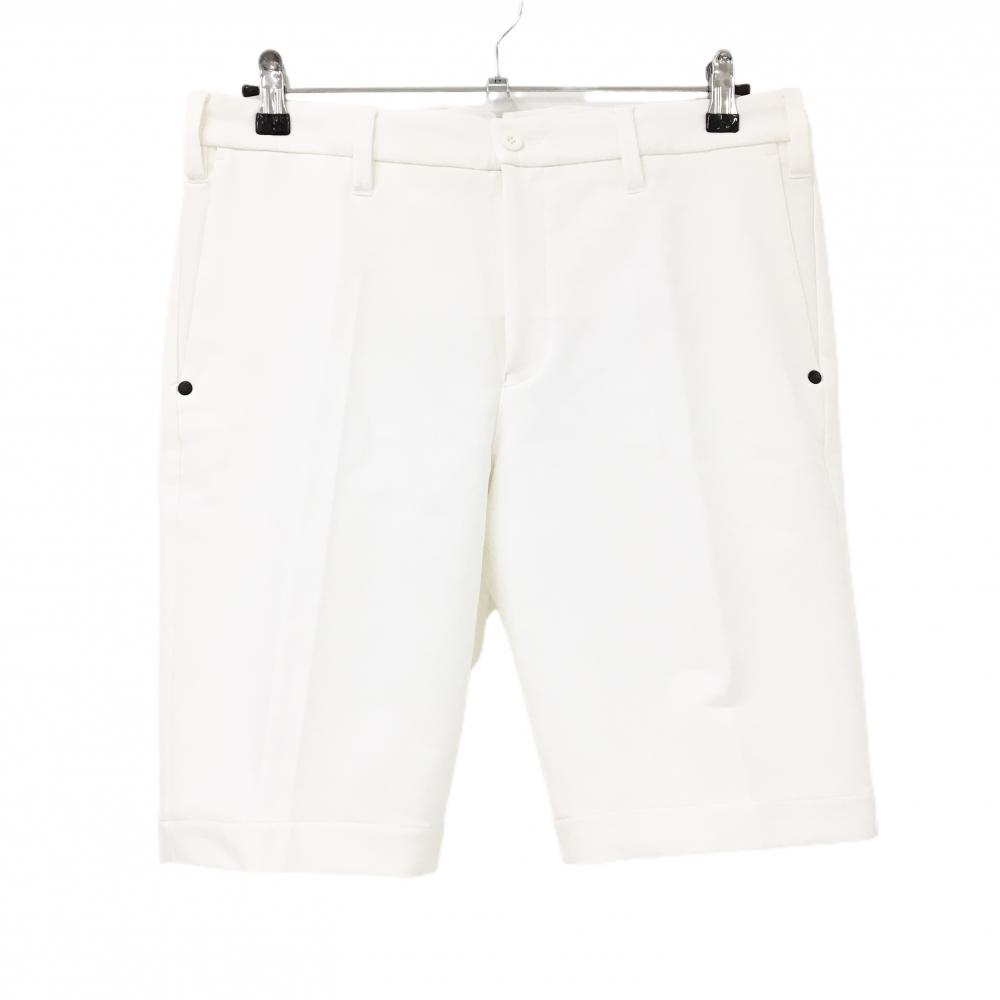 【超美品】ブリーフィング ハーフパンツ 白 後ろロゴ ストレッチ メンズ L ゴルフウェア BRIEFING