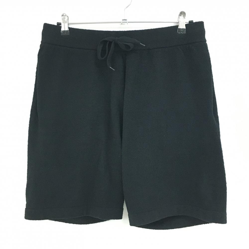 【美品】ブリーフィング ハーフパンツ 黒 起毛 ウエストゴム 後ろロゴ刺しゅう メンズ M ゴルフウェア 2024年モデル BRIEFING
