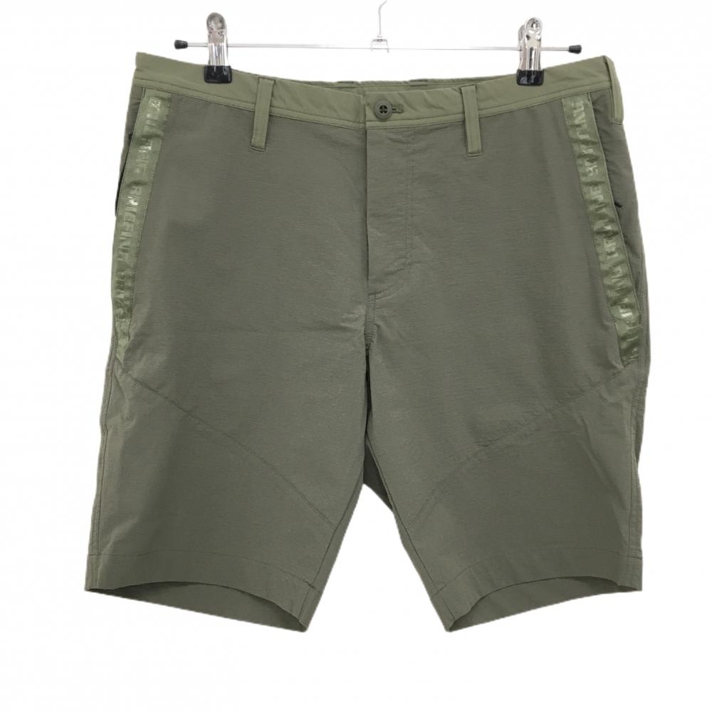 【超美品】ブリーフィング ハーフパンツ ダークグリーン系 ポケット口ロゴ ストレッチ メンズ M ゴルフウェア 2024年モデル BRIEFING