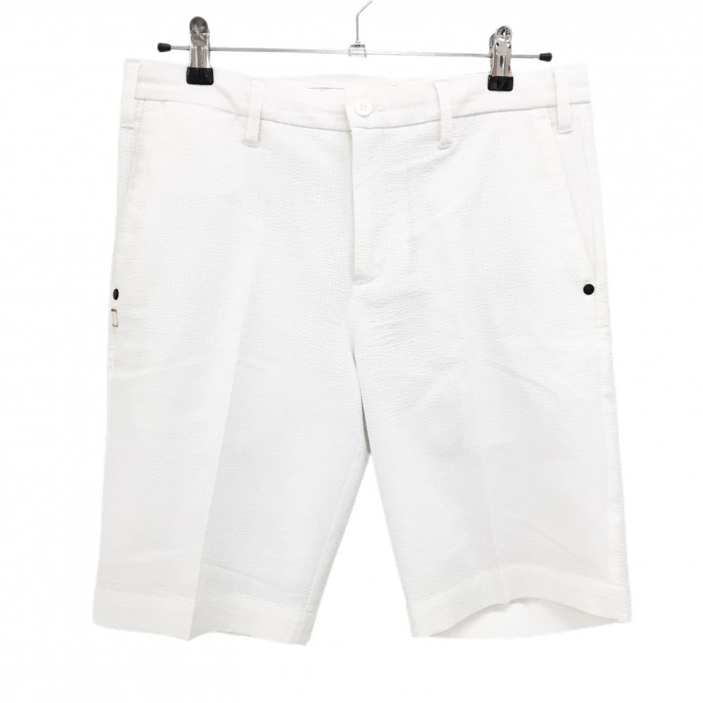 ブリーフィング ハーフパンツ 白 サッカー生地 裏地付き ストレッチ メンズ M ゴルフウェア BRIEFING