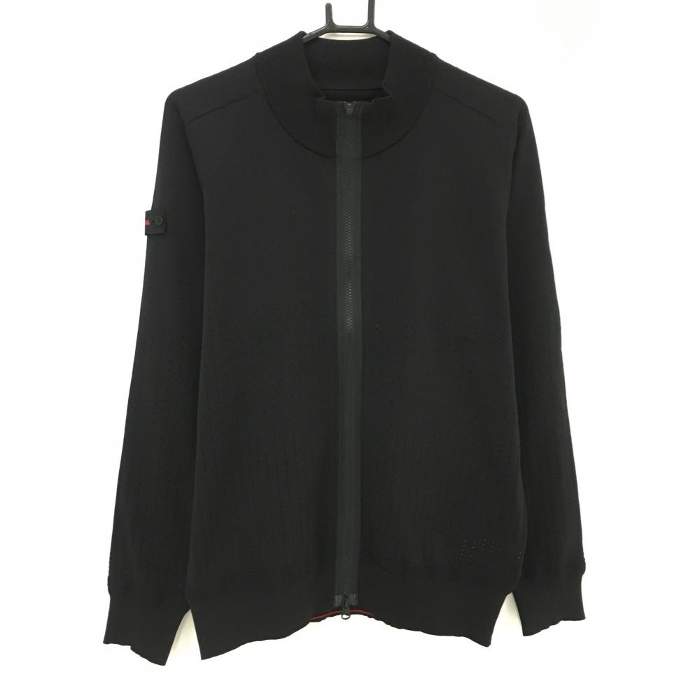 【美品】ブリーフィング ニットジャケット 黒 一部メッシュ ダブルジップ  メンズ M ゴルフウェア 2024年モデル BRIEFING