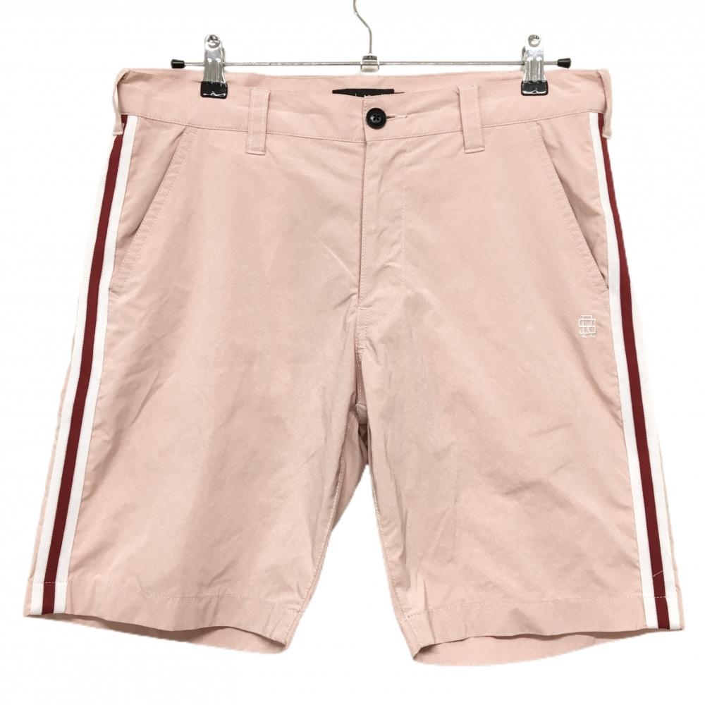 ラフアンドスウェル ハーフパンツ ピンク×レッド×白 サイドライン  メンズ M ゴルフウェア rough＆swell