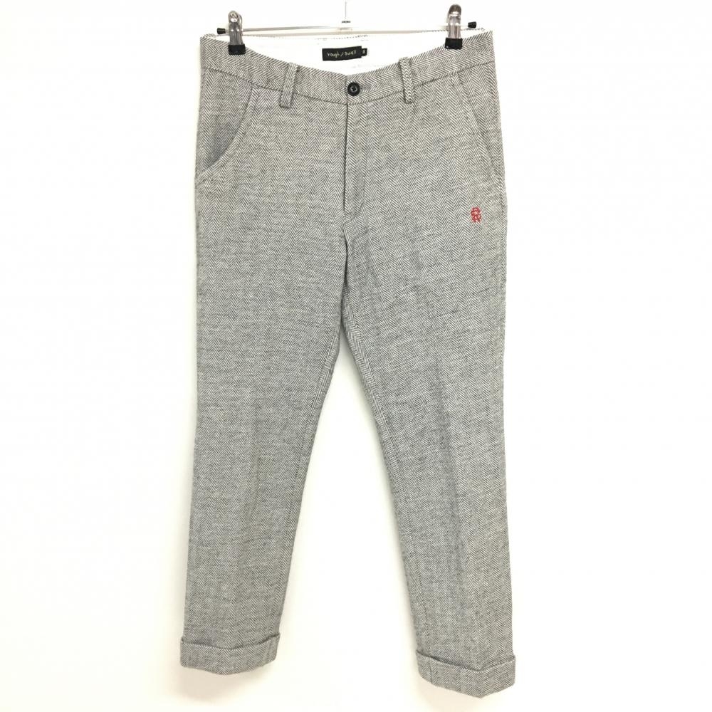 ラフアンドスウェル ウールパンツ グレー ヘリンボーン 蓄熱裏地 メンズ S ゴルフウェア rough＆swell
