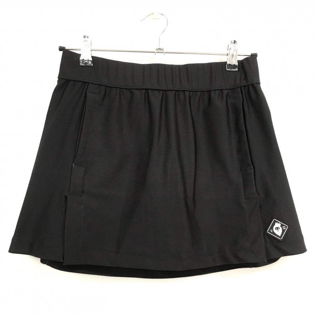V12 スカート 黒 シリコンロゴ 後裾星 内側インナーパンツ  レディース 0(S) ゴルフウェア V12