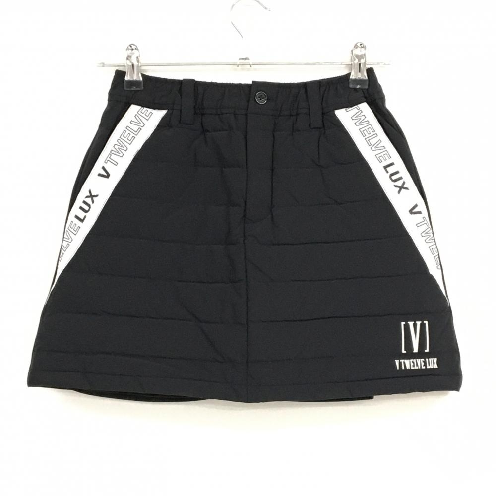 【超美品】V12ヴィトゥエルヴ ダウンスカート 黒×白 前面ダウン 内側インナーパンツ  レディース 0(S) ゴルフウェア 2023年モデル V12
