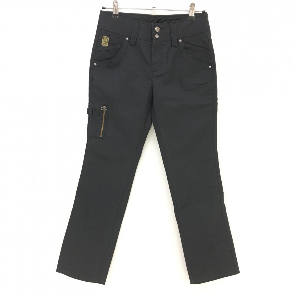 エドウィンゴルフ パンツ 黒×グレー 細千鳥格子 レディース M ゴルフウェア EDWIN GOLF