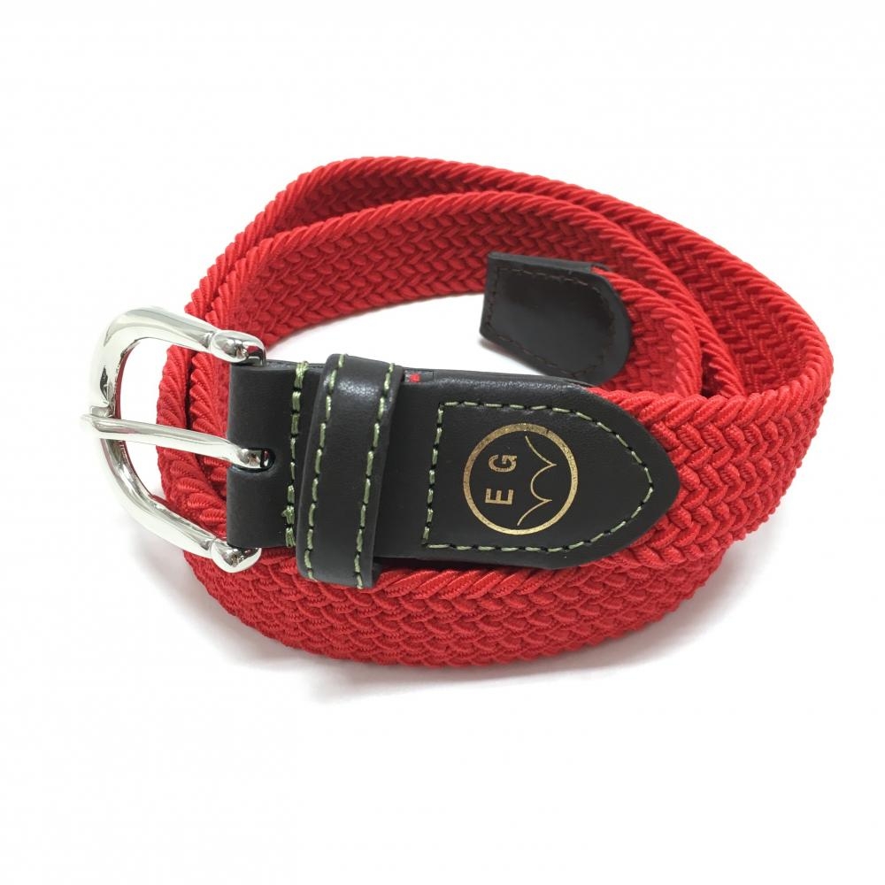 【超美品】エドウィンゴルフ メッシュベルト レッド×ブラウン 編み込み レディース  ゴルフウェア EDWIN GOLF