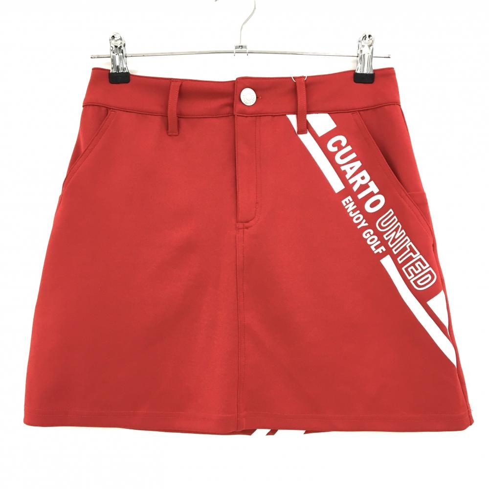 【新品】クアルトユナイテッド スカート レッド×白 ストレッチ  レディース M ゴルフウェア CUARTO UNITED
