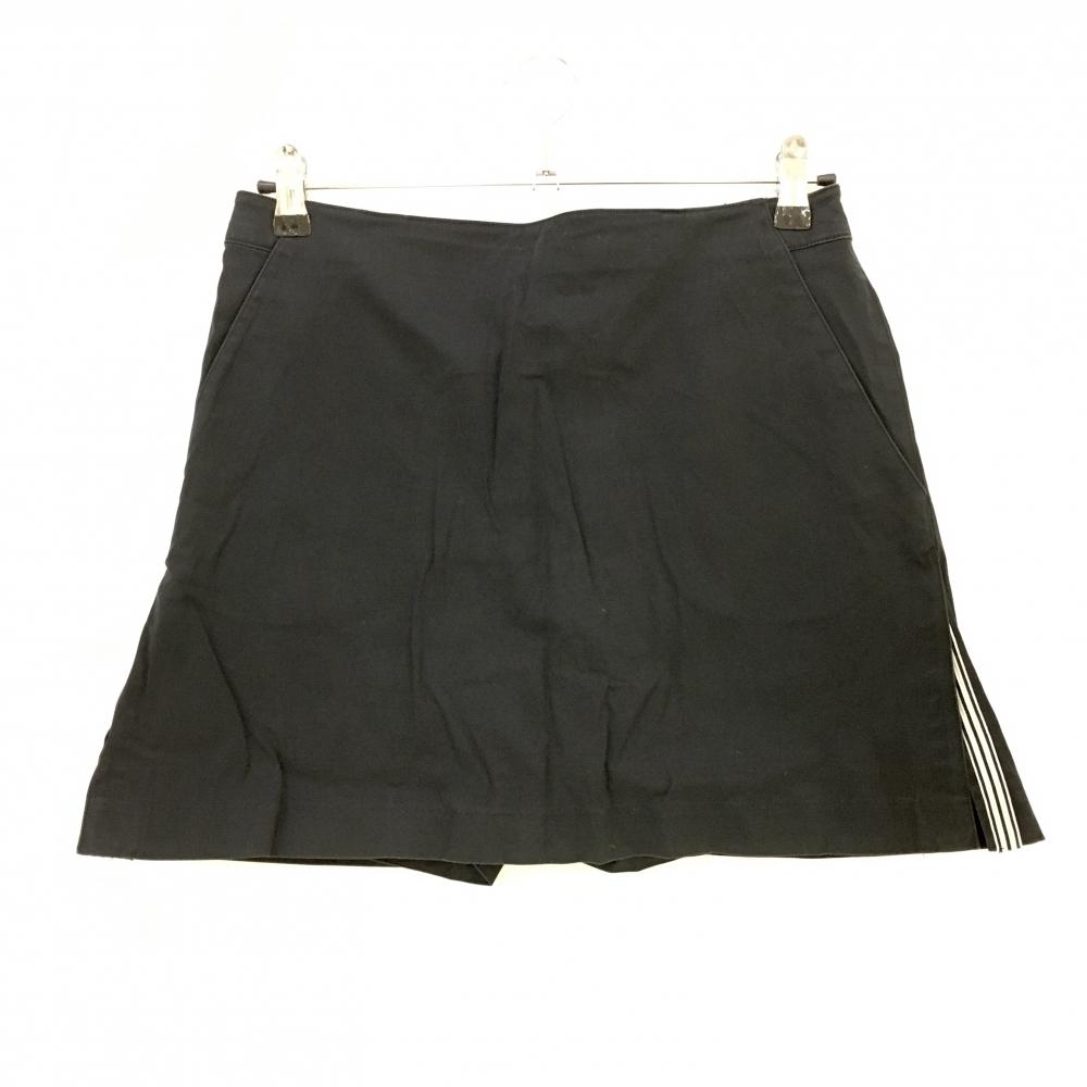 【美品】コルウィン スカート 内側パンツ 黒 サイドライン 綿混 レディース 11 ゴルフウェア Kolwin