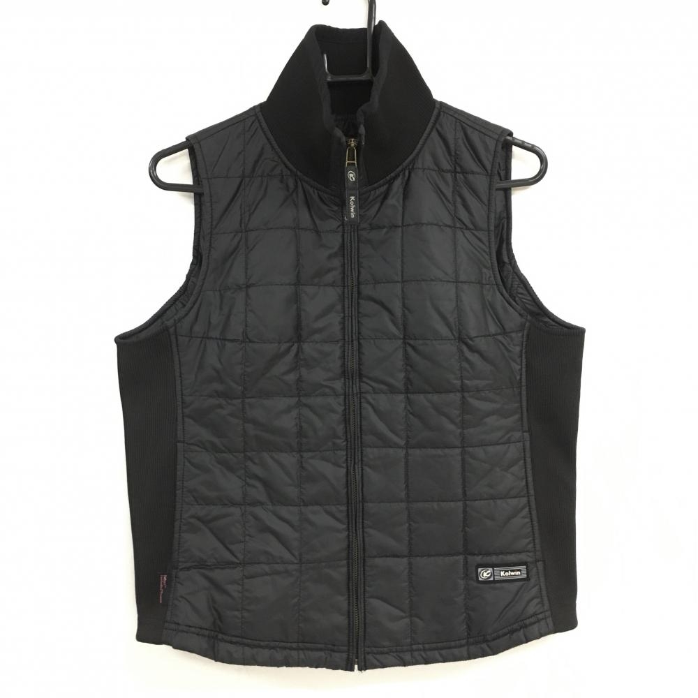 【超美品】コルウィン 中綿ベスト 黒 サイド切替  レディース L ゴルフウェア Kolwin