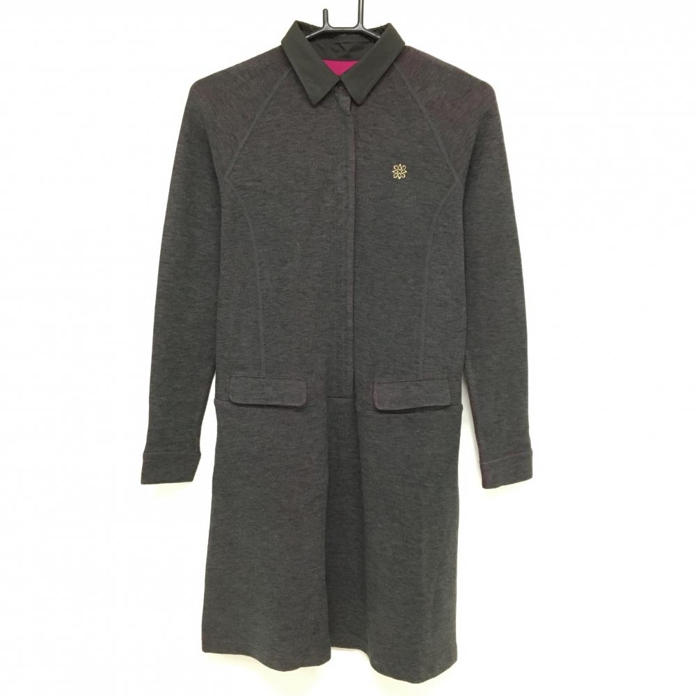 【超美品】セントアンドリュース 切替ニットワンピース グレー 裏ピンク  レディース S ゴルフウェア St ANDREWS