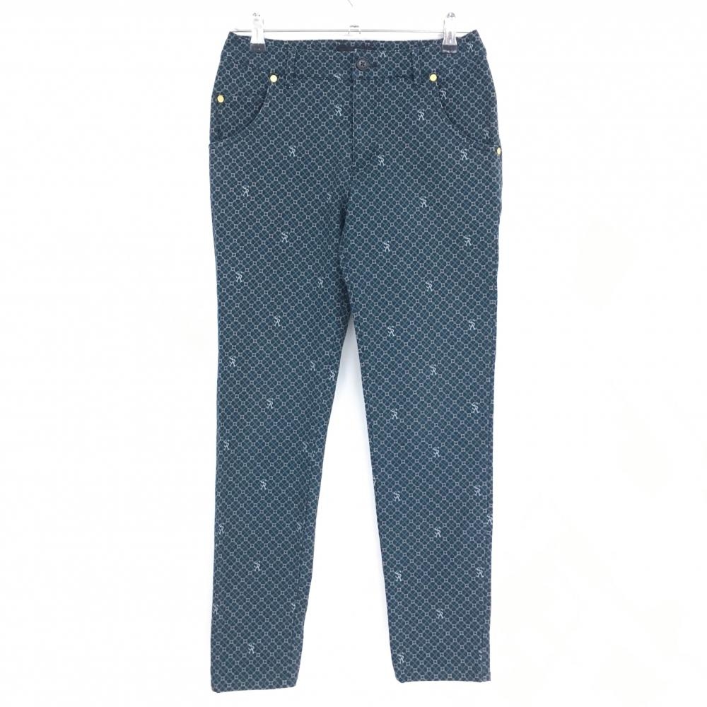 セントアンドリュース パンツ ダークネイビー×ブルー 総柄 バックロゴ レディース S ゴルフウェア St ANDREWS