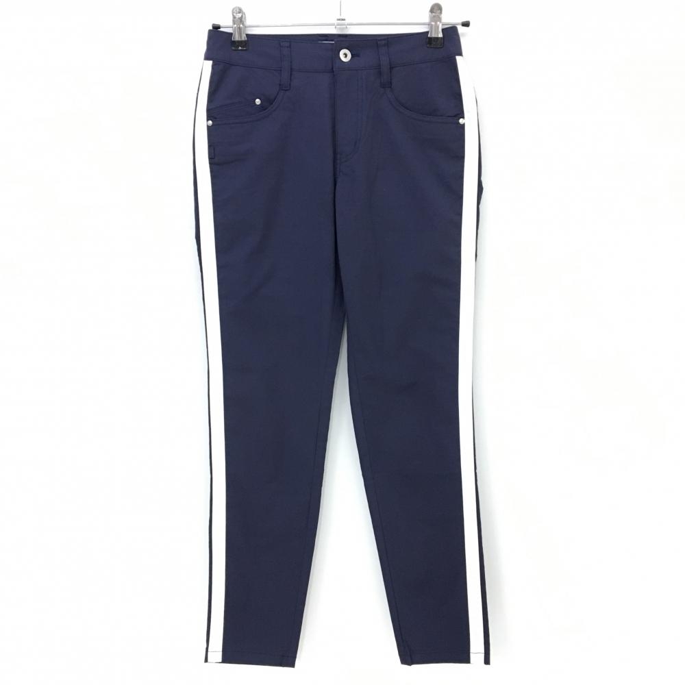 【超美品】セントアンドリュース パンツ ネイビー×白 ストレッチ サイドライン  レディース S ゴルフウェア St ANDREWS