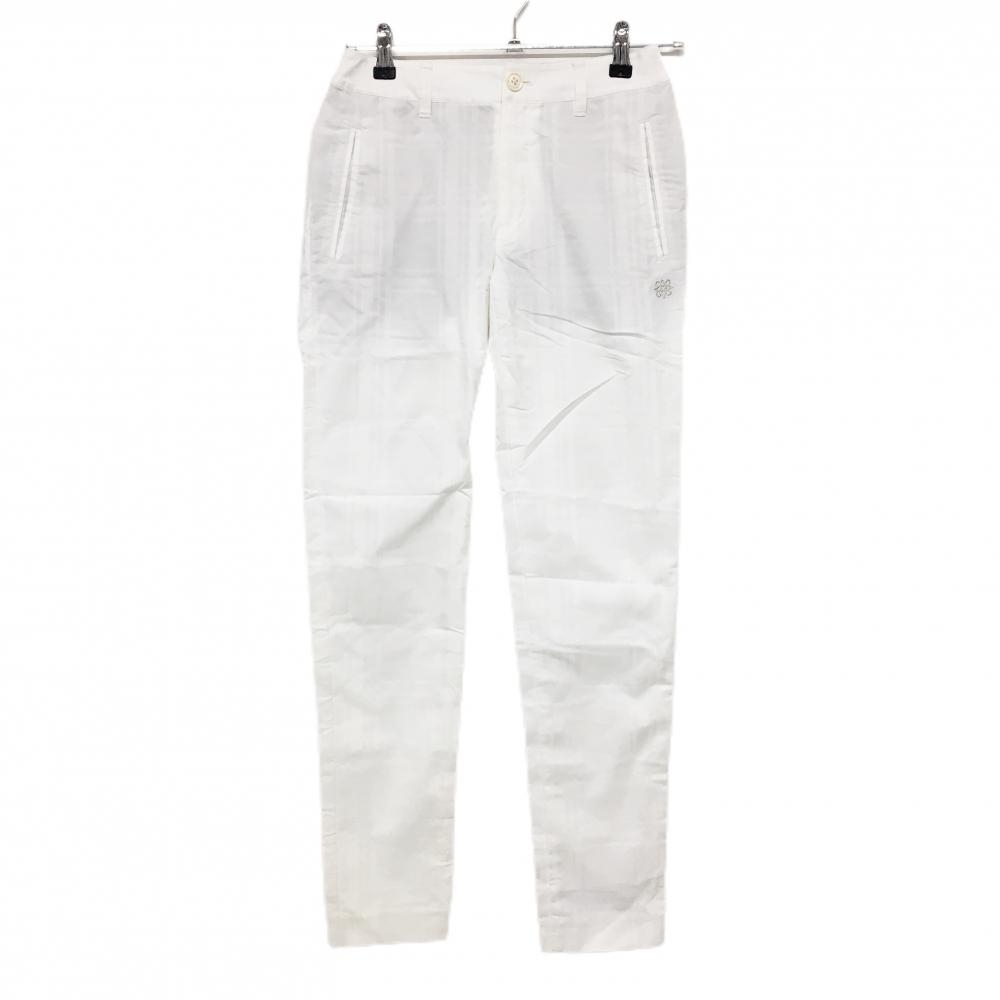 セントアンドリュース パンツ 白 格子柄地模様 ロゴ刺しゅう レディース SS ゴルフウェア St ANDREWS