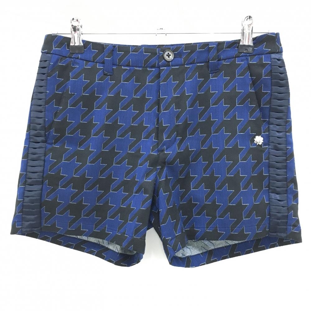 【超美品】セントアンドリュース ハーフパンツ ネイビー×黒 千鳥格子 シルバーラメ ストレッチ  レディース S ゴルフウェア St ANDREWS