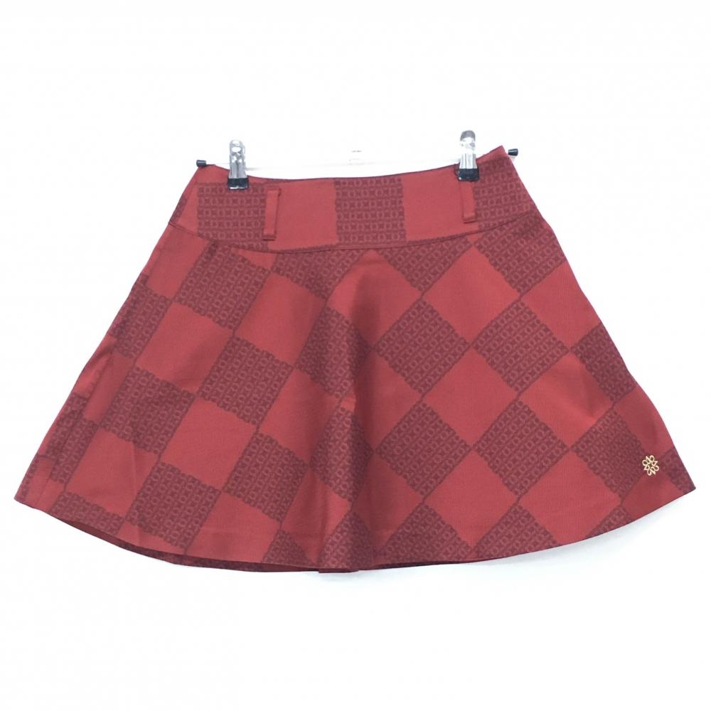 【新品】セントアンドリュース スカート レッド×黒 総柄 ストレッチ レディース S ゴルフウェア St ANDREWS