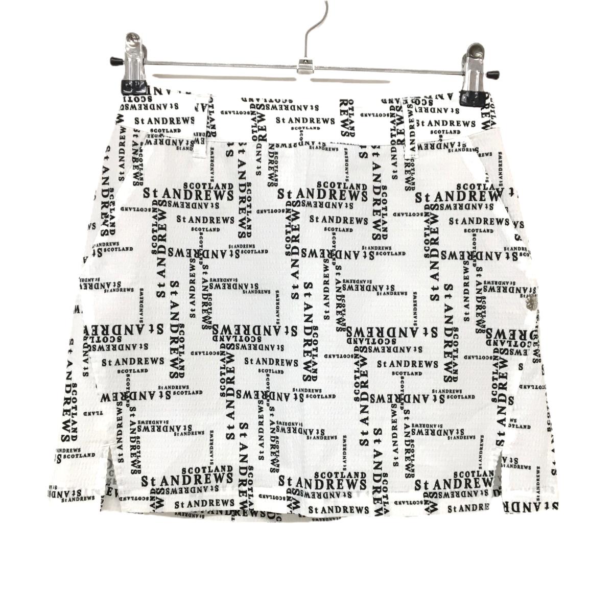 【超美品】セントアンドリュース スカート 白×黒 ロゴ総柄 ストレッチ  レディース SS ゴルフウェア 2024年モデル  St ANDREWS
