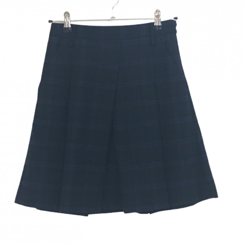 【超美品】セントアンドリュース スカート ネイビー チェック ウール混 内側インナーパンツ  レディース S ゴルフウェア St ANDREWS