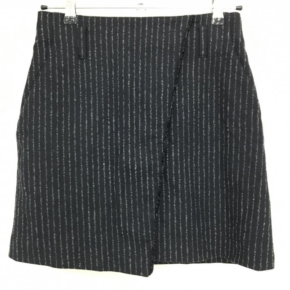 セントアンドリュース スカート 黒×グレー ストライプ 起毛 巻きスカート風 レディース M ゴルフウェア サンプル品 St ANDREWS