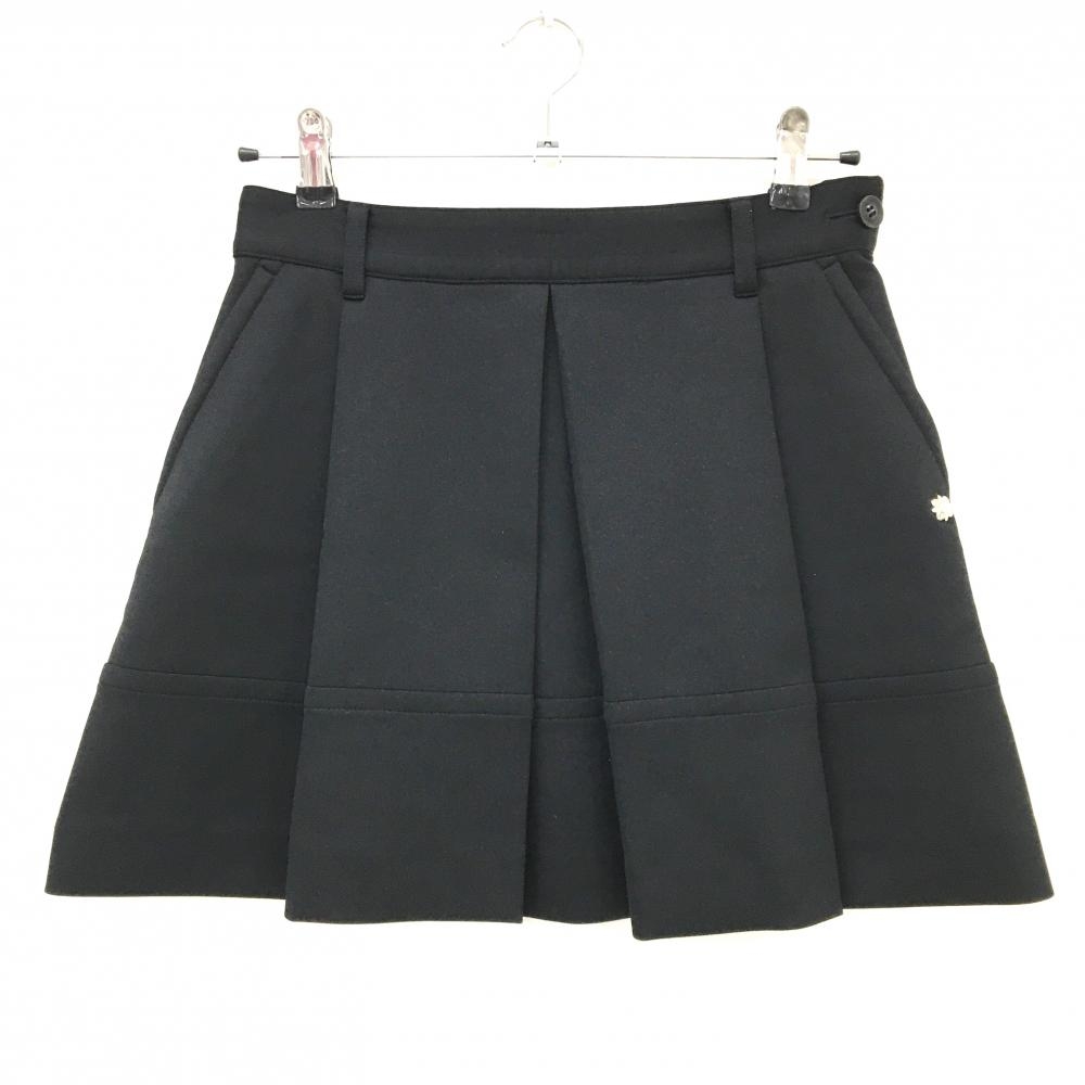【超美品】セントアンドリュース スカート 黒 前面プリーツ ダンボールニット ストレッチ  レディース S ゴルフウェア St ANDREWS