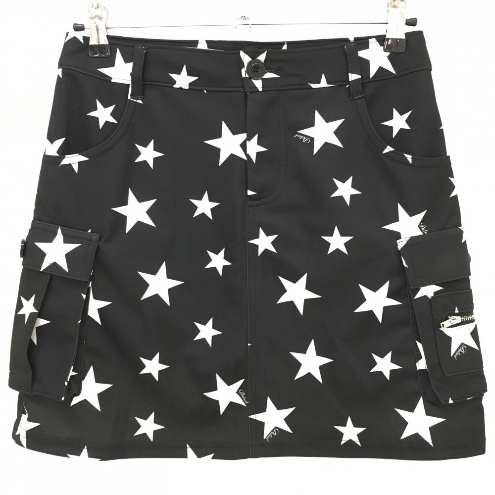 【美品】デルソル カーゴスカート 黒×白 星柄 内側インナーパンツ  レディース M ゴルフウェア DELSOL 画像